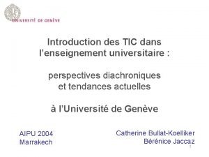Introduction des TIC dans lenseignement universitaire perspectives diachroniques