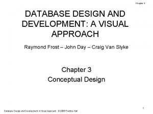 Chapter 3 DATABASE DESIGN AND DEVELOPMENT A VISUAL