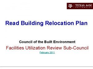 Read Building Relocation Plan Council of the Built