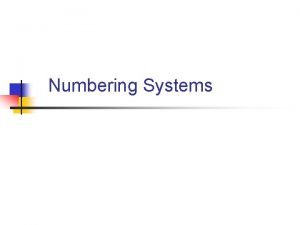 Numbering Systems Types Of Numbers n Natural Numbers