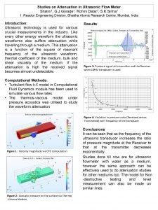 Studies on Attenuation in Ultrasonic Flow Meter 1