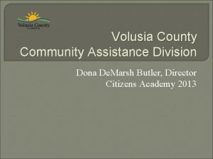Volusia county community assistance division