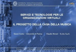 UNIVERSITA DEGLI STUDI DI PARMA Dipartimento di Ingegneria