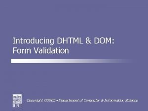 Dhtml form
