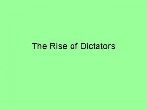 Types of dictatorship