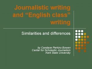 Similarities of types of journalistic writing