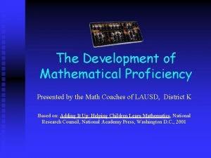 Mathematical proficiency