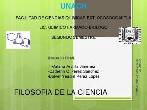 Facultad de ciencias quimicas unach