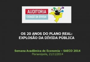 OS 20 ANOS DO PLANO REAL EXPLOSO DA