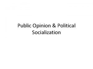 Public Opinion Political Socialization How Powerful Is Public