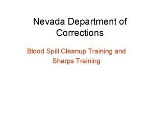 Nevada Department of Corrections Blood Spill Cleanup Training