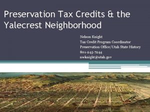Utah historic preservation tax credit