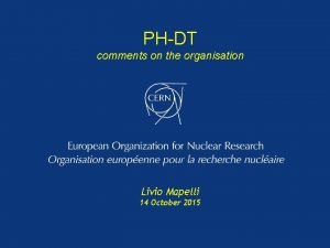 PHDT comments on the organisation Livio Mapelli 14