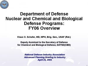 Department of Defense Nuclear and Chemical and Biological