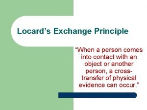 Locard's exchange principle diagram