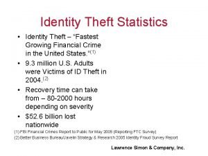 Identity Theft Statistics Identity Theft Fastest Growing Financial