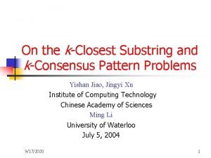 On the kClosest Substring and kConsensus Pattern Problems