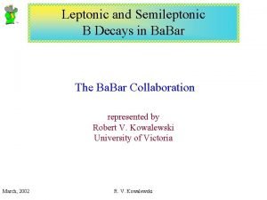 Leptonic and Semileptonic B Decays in Ba Bar