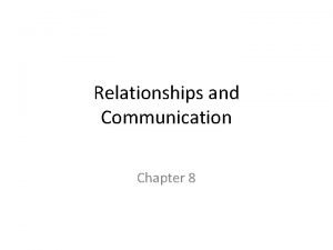 Relationship guidelines chapter 8
