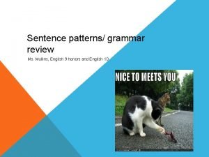 Types of sentence pattern