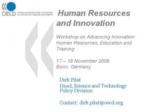 Human Resources and Innovation Workshop on Advancing Innovation