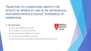 TRANSITION TO A PARENTHOOD IDENTITY THE EFFECTS OF