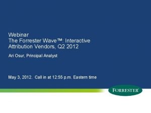 Forrester wave attribution