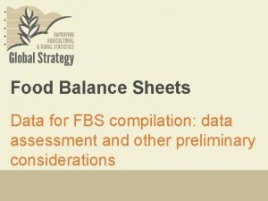 Food balance sheets