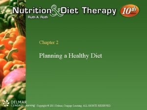 Chapter 2 Planning a Healthy Diet Copyright 2011