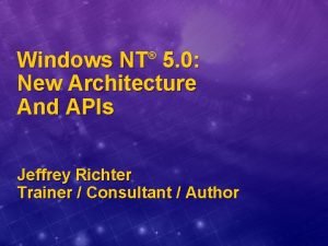 Windows nt architecture