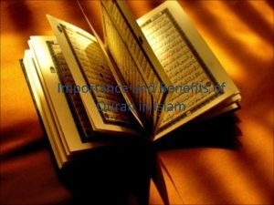 Benefit of reading quran