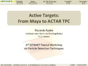 Principle Maya ACTAR TPC Design Tests MM Electronics
