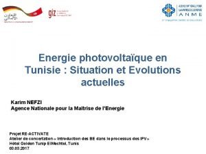 Perspectives de Dveloppement des Energies Renouvelables en Tunisie