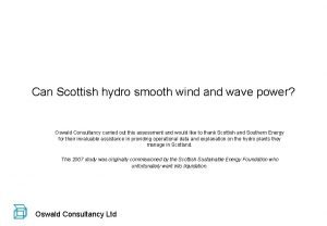 Can Scottish hydro smooth wind and wave power