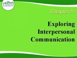 Exploring Interpersonal Communication First Impressions Perception how we