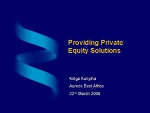 Private equity solutions