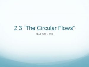 2 3 The Circular Flows Block 816 817