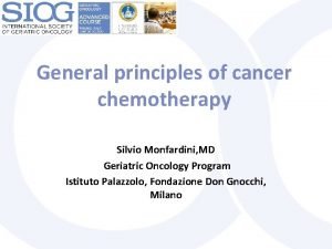 General principles of chemotherapy