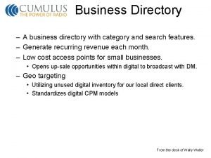 Business directory categories
