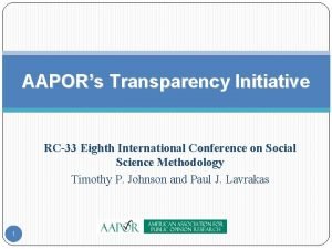 Aapor transparency initiative