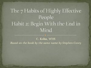 The 7 habits of highly effective people habit 2