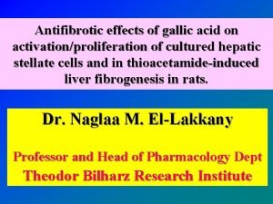 Antifibrotic effects of gallic acid on activationproliferation of