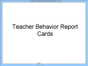 Intervention central behavior report card