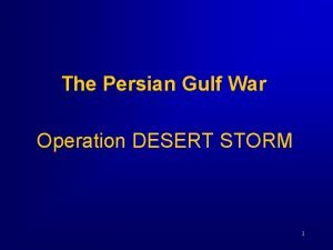 The Persian Gulf War Operation DESERT STORM 1