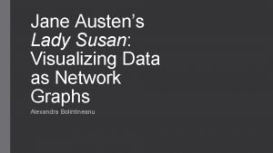 Jane Austens Lady Susan Visualizing Data as Network