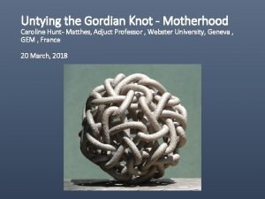 Untying the Gordian Knot Motherhood Caroline Hunt Matthes