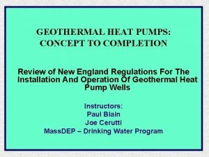 Open loop geothermal well massachusetts