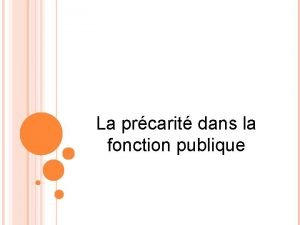 La prcarit dans la fonction publique LOI n