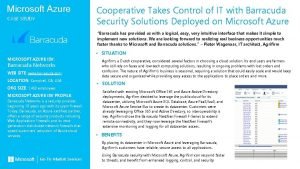 Microsoft Azure CASE STUDY Cooperative Takes Control of Microsoft Azure CASE STUDY Cooperative Takes Control of