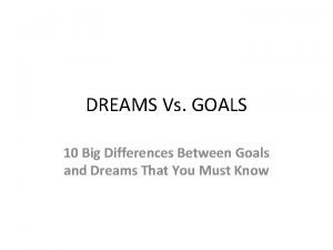 What is the difference between dream and goal